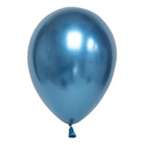 Globos Látex Cromo Metalizados R12 X 10 Cotillón Activarte Color Azul Cromo Cotillón Activarte