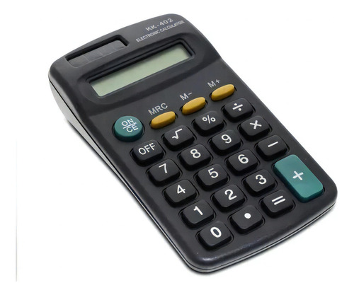 Calculadora De Mesa E Bolso Pequena 08 Dígitos Escolar Kk402 Cor Preto