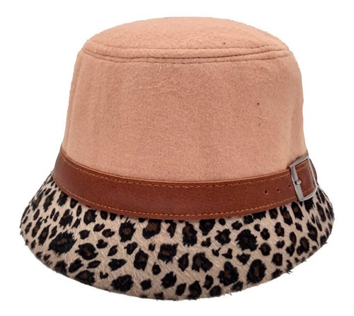 Sombrero De Fieltro Con Ala De Animal Print 7269 