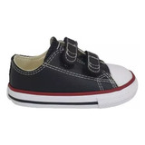 Tênis Infantil All Star Couro Sintético Velcro Original 