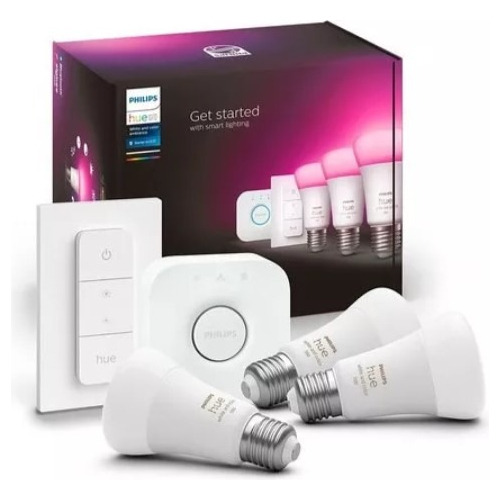 Philips Hue Kit Inicio E27 Color X3 + Dimmer Switch + Bridge