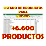 Listado De Productos Para Kioscos +6600 Productos - Excel