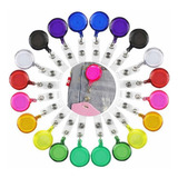 20 Yoyo Porta Credencial Gafetes Indentificacion Colores Set