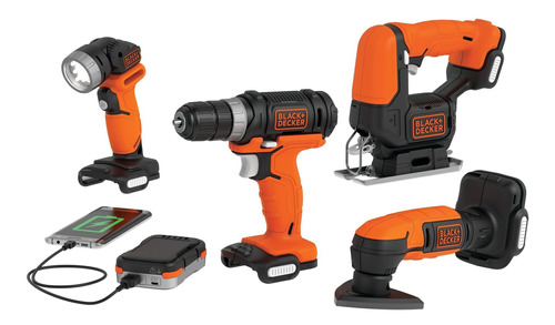 Kit Gopack 4 Htas Eléctricas 12v Black+decker Bdck502c1-b3