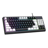 Teclado K87 Mini Hxsj Rgb Streamer Mecánico Con Cable