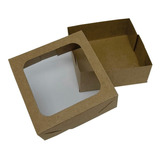 30 Caixas Para Lembrancinha 8x8x3 Kraft Com Visor 4 Doces