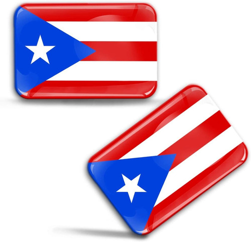 2 X 3d Bandera Nacional De Puerto Rico Calcomanías Ada...