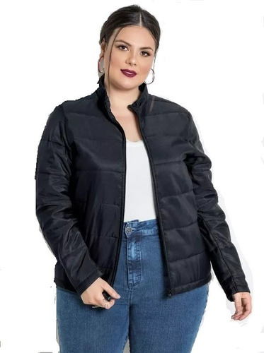 Jaqueta Plus Size Preta Tamanho Grande 