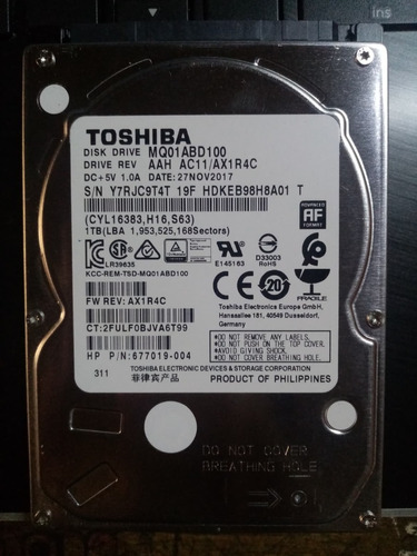 Disco Duro Toshiba De 1 Tb, De 2.5 