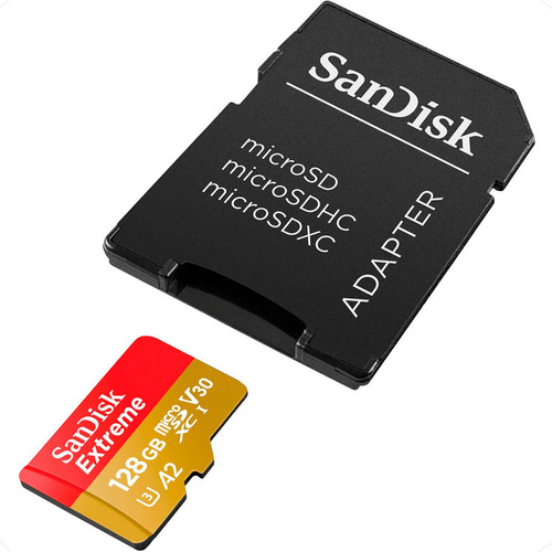 Cartão Sandisk 128gb Extreme Microsdxc Com Adaptador Sd