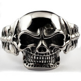 Pulsera Gigante Calavera Acero Inoxidable Ajustable 19a24cm