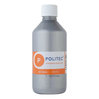 Pintura Acrílica Metálica Politec 250 Ml Colores Color Plata No. 701 | MercadoLibre