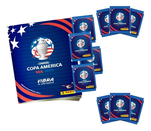 Copa America 2024 Usa Futbol Album Pasta Suave + 10 Sobres 