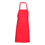 Mandil O Delantal Para Chef O Mesero Con Peto Unisex Rojo