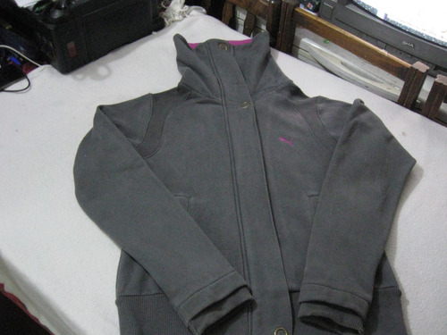 Casaca Deportiva De Mujer Puma Talla M Cuello Subido Gris