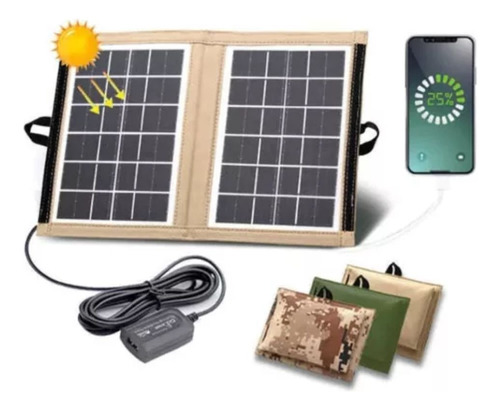 Panel Solar Portatil Camping Exterior 6v 7w Puerto Usb Cl670