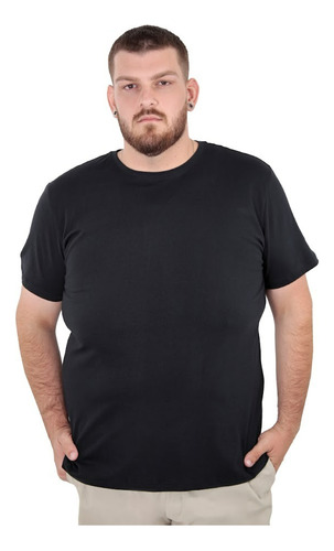 Camiseta Camisa Plus Size Masculina Básica Lisa Algodão 