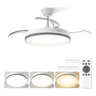 Ventilador De Techo 4 Aspas Retractiles Control Remoto Led | Envío gratis