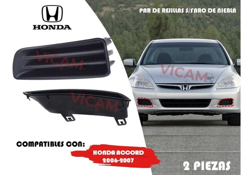 Par De Rejillas S/hoyo Honda Accord 2006-2007