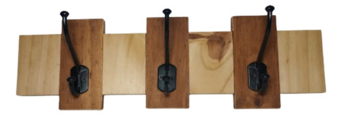 Perchero Madera De Pared Con 3 Ganchos Dobles Gran Oferta