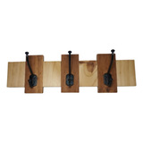 Perchero Madera De Pared Con 3 Ganchos Dobles Gran Oferta