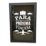 Quadro Cofre Para Proxima Viagem Em Mdf Preto 30x20x4