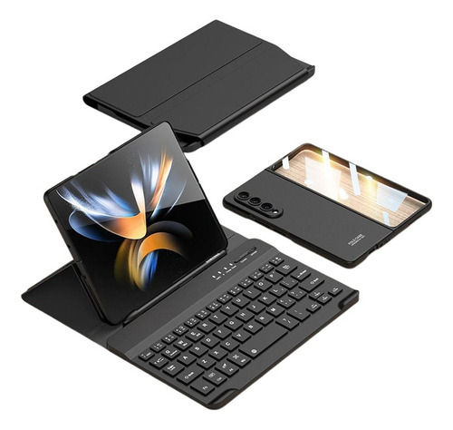 Funda De Cuero Con Tapa Teclado Para Samsung Z Fold 4 3 5g