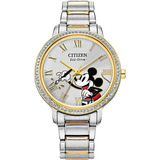 Citizen Disney Mickey Mouse Crystal Fe7044-52w .... Dcmstore Correa Plateado Bisel Plateado Fondo Blanco