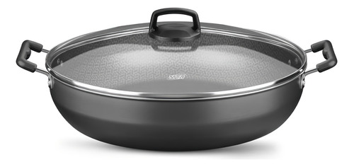 Paellera Disco Alto Wok C/ Tampa 7,5l Antiaderente 7 Camadas