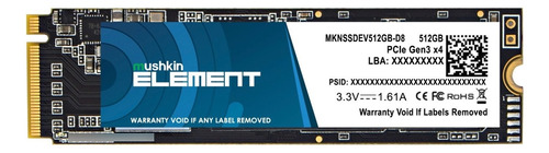 Ssd M.2 512gb Mushkin Element Nvme M2 2280