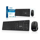 Kit Combo Teclado E Mouse Slim Sem Fio Usb Abnt Ii 2,4ghz