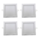 Pack X 4 Panel Embutir Led 18w Sica Blanco Frio / Cálido 220v Cuadrado