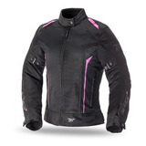 Campera Moto Mujer Cordura Seventy Sd-jt36 Negro Rosa Rpm® 