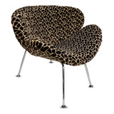 Sillon Pierre Paulin Tapizado Tela Peluche Animal Print Color Jirafa