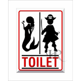 Cartel De Chapa Decorativo Baño Toilet Toillette 