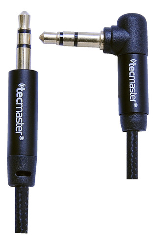 Tecmaster Cable Auxiliar 3.5 Mm En 90° De 3 Mts Negro