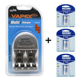 Combo Cargador Vapex Vte-200 + 6 X Pilas Motoma Aa 2700 Mah 