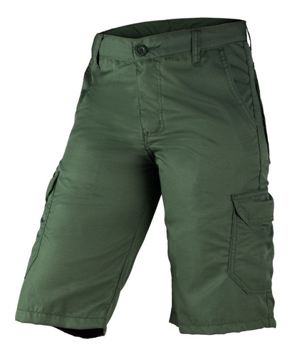 Bermuda Masculina Cargo Verde Militar 6 Bolsos Use Tático