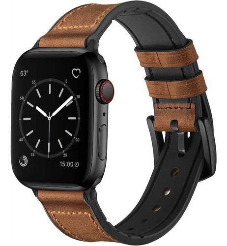 Pulseira Couro Rústico Compatível Com Apple Watch 41mm 45mm