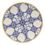 Jogo 6 Pratos Sobremesa 20cm Oxford Unni Azulejo Português Cor Azul