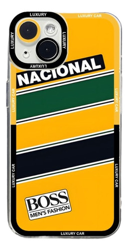 Funda Ayrton Senna Helmet F1 Racing Para iPhone 15, 14, 13,