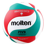 Balón De Voleibol Molten V5m 5000   Nº 5  Color Blanco/verde/rojo  Para Indoor