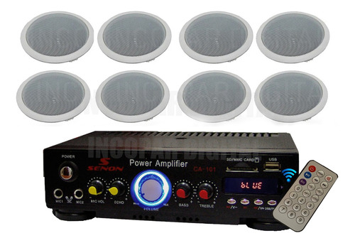 Combo Musica Funcional Bluetooth +8 Parlantes Embutir 5''