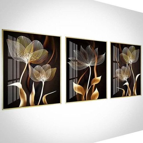 Quadro Decorativo Sala Quarto Flor Nórdica Luxuoso Moderno