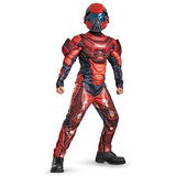 Rojo Del Músculo Spartan De Halo Clásico Traje De Microsoft,