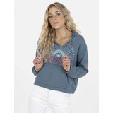 Poleron Sunlight Hoodie Mujer Azul Maui And Sons