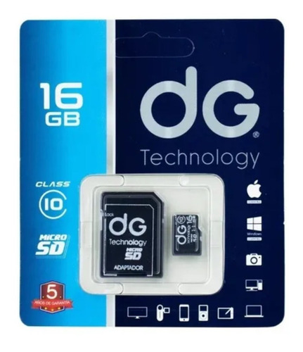 Memoria Micro Sd 16gb + Adaptador Dg Clase 10