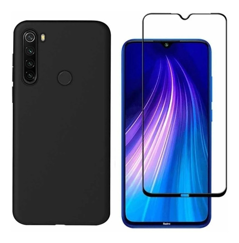 Estuche Forro En Silicona + Vidrio Para Xiaomi Note 8