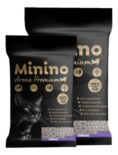 Arena Sanitaria Premium Minino Aroma Lavanda 8 Kg -snackfrut