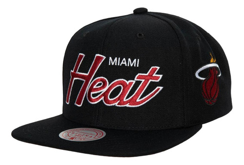 Gorra Mitchell & Ness Miami Heat Team Script 2.0 Nba Basquet
